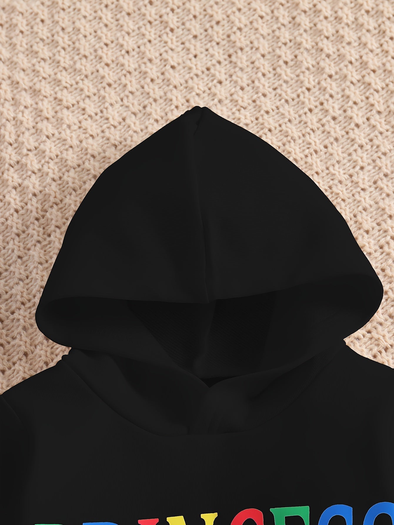 Kids' Princess Alphabet Print Hoodie and Pants Set, Casual Spring/Fall Outfit, Long Sleeve Knitwear with Slight Stretch, Polyester 95% Elastane 5% - Regular Fit, for Outdoor