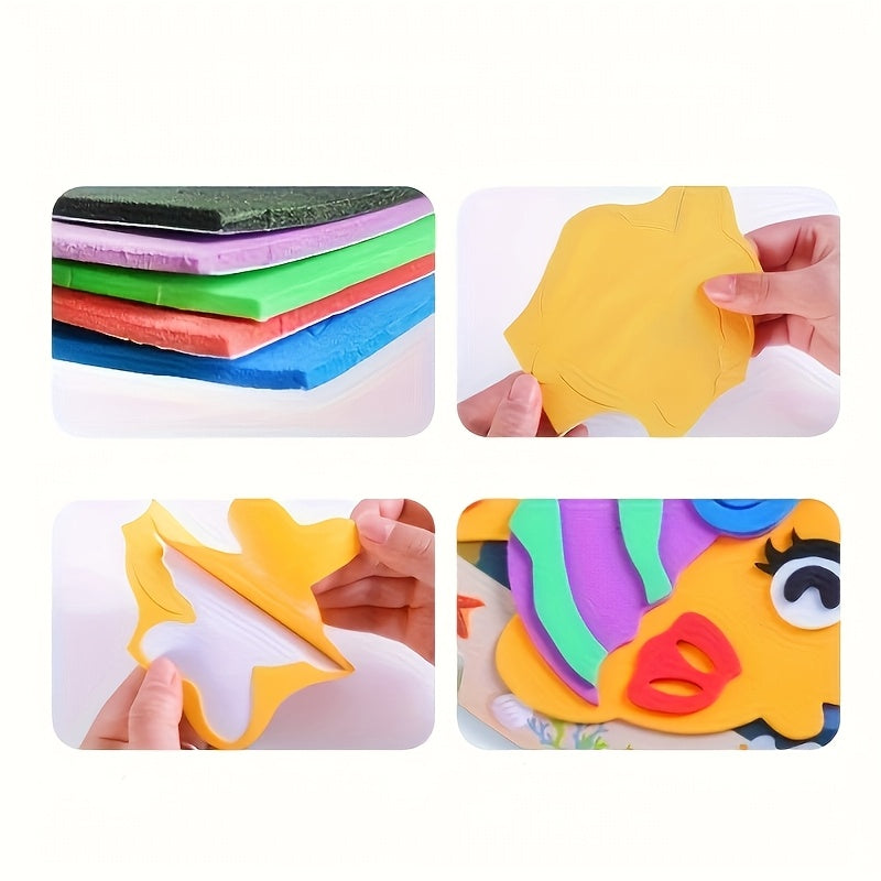 5pcs Kids Craft Gift: DIY 3D EVA Foam Sticker Puzzle for Early Learning & Educational Fun! Easter Gift Christmas, Halloween Gift