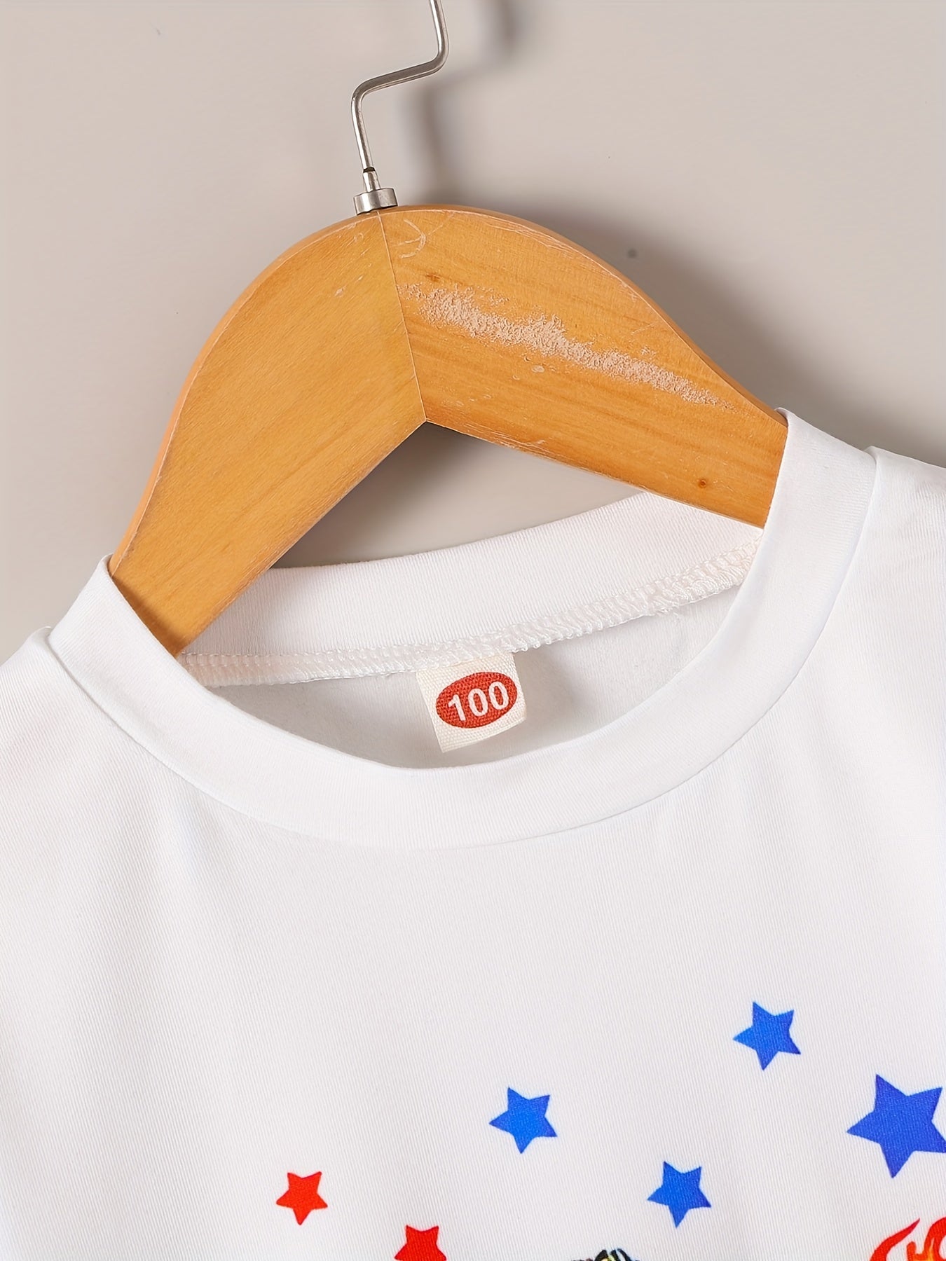 Boys Independence Day Car Print Boys Creative T-shirt, Casual Lightweight Comfy Short Sleeve Crew Neck Tee Tops, Kids Clothings For Summer