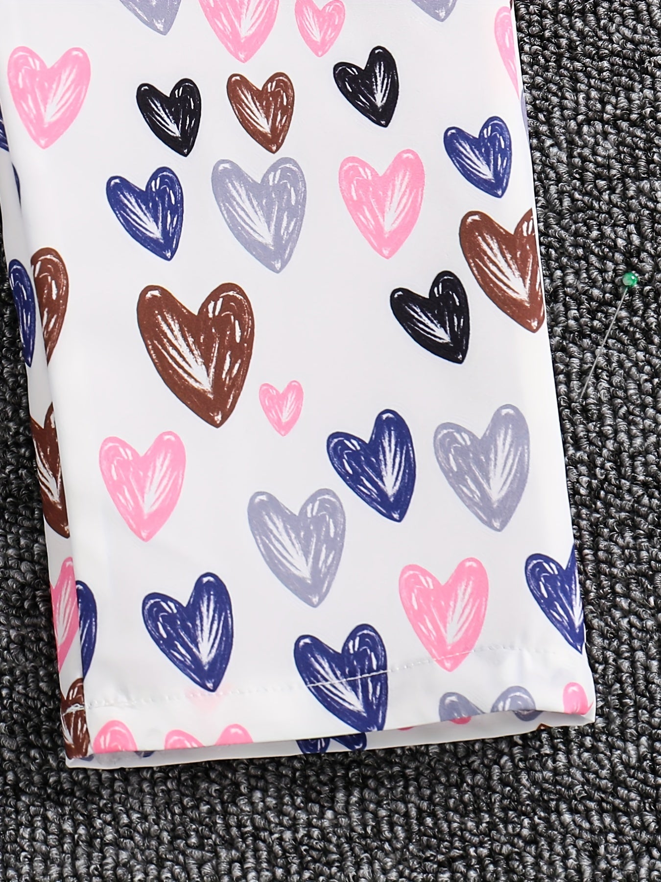 Girls Casual Trendy Cute Cartoon Heart Graphic Jumpsuit & Sleeveless Outwear Set For Summer Holiday Party Kids Clothes