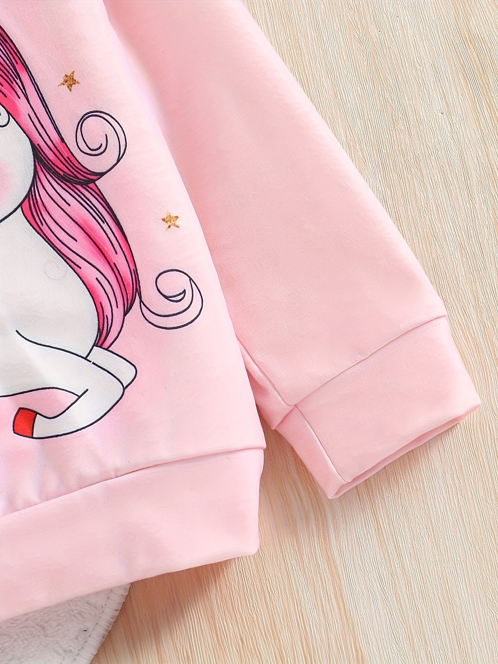Cute Pony Princess Pattern Girls Pullover Long Sleeve Trendy Sweatshirt For Children Kids, Fall/ Winter/ Spring