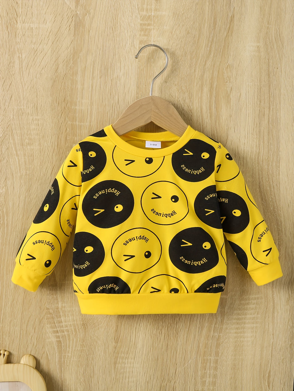 Trendy Happy Face Print Toddler Boy Sweatshirt and Jogger Set, Long Sleeve Fall Winter Kids Tracksuit