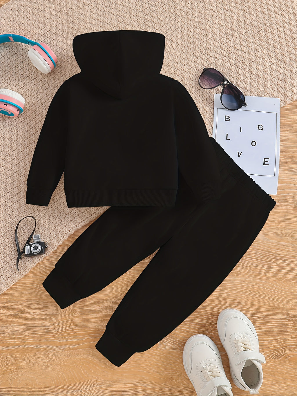 "VETEMENTS" Ensemble sweat à capuche et pantalon imprimé pour enfants, tenue décontractée