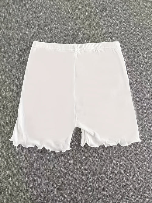 4pcs 4 Pack Bowknot Elastic Waist Girl Boy Shorts, Breathable Kids Underwear