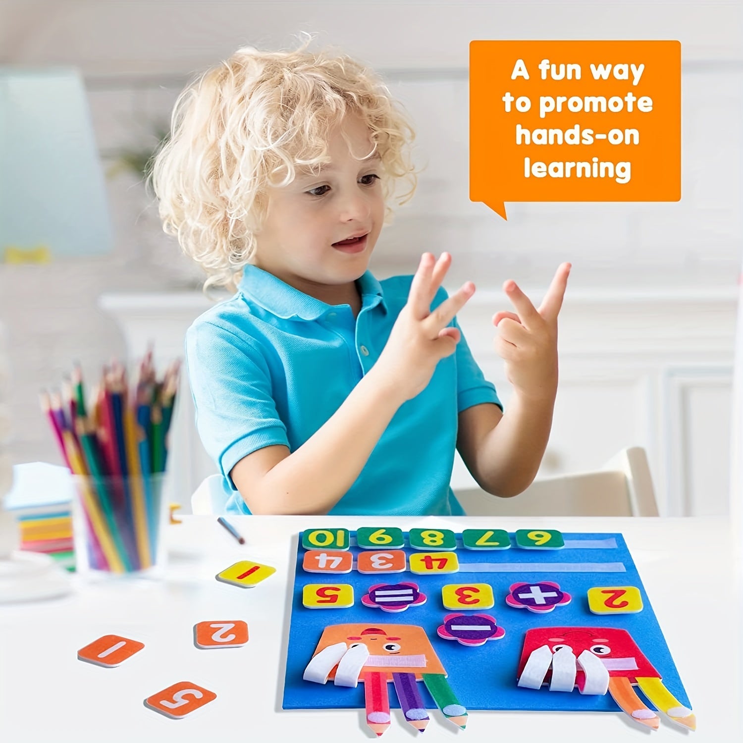 Learning Numbers Felt Board for Toddlers,Counters for Kids Preschool Math,Math Games Manipulatives Kindergarten, Counting Toy for Kids
