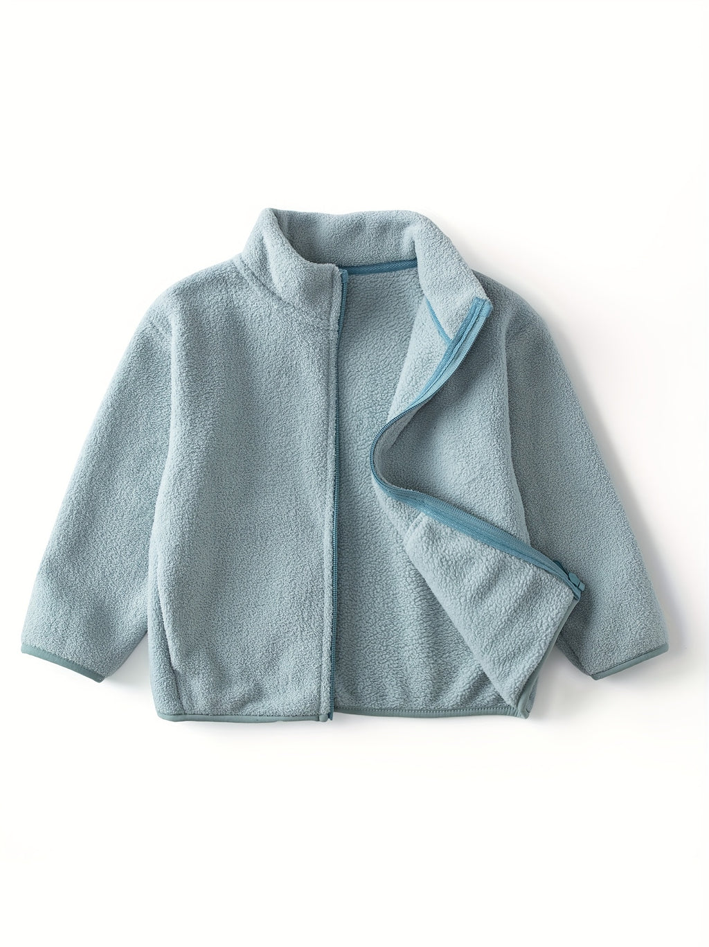 Cozy Kids' Polar Fleece Jacket - Soft, Warm, and Casual Stand Collar Design for Girls and Boys - Perfect for Fall and Winter Outdoor Play