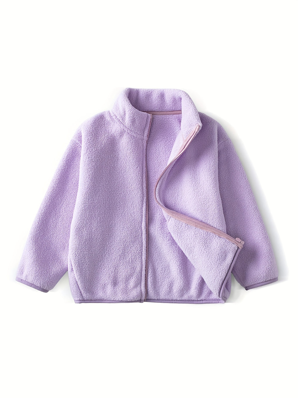Cozy Kids' Polar Fleece Jacket - Soft, Warm, and Casual Stand Collar Design for Girls and Boys - Perfect for Fall and Winter Outdoor Play