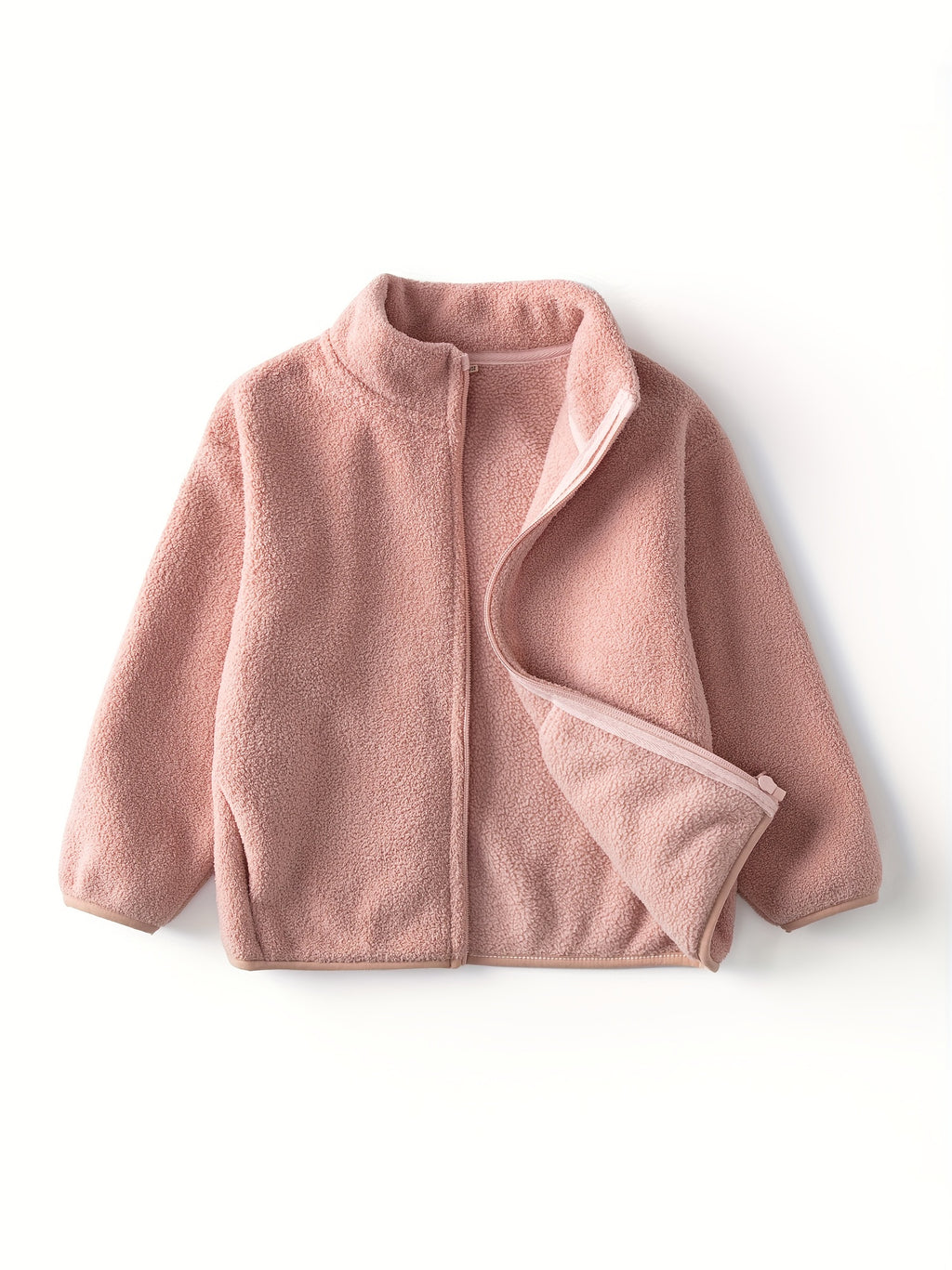 Cozy Kids' Polar Fleece Jacket - Soft, Warm, and Casual Stand Collar Design for Girls and Boys - Perfect for Fall and Winter Outdoor Play