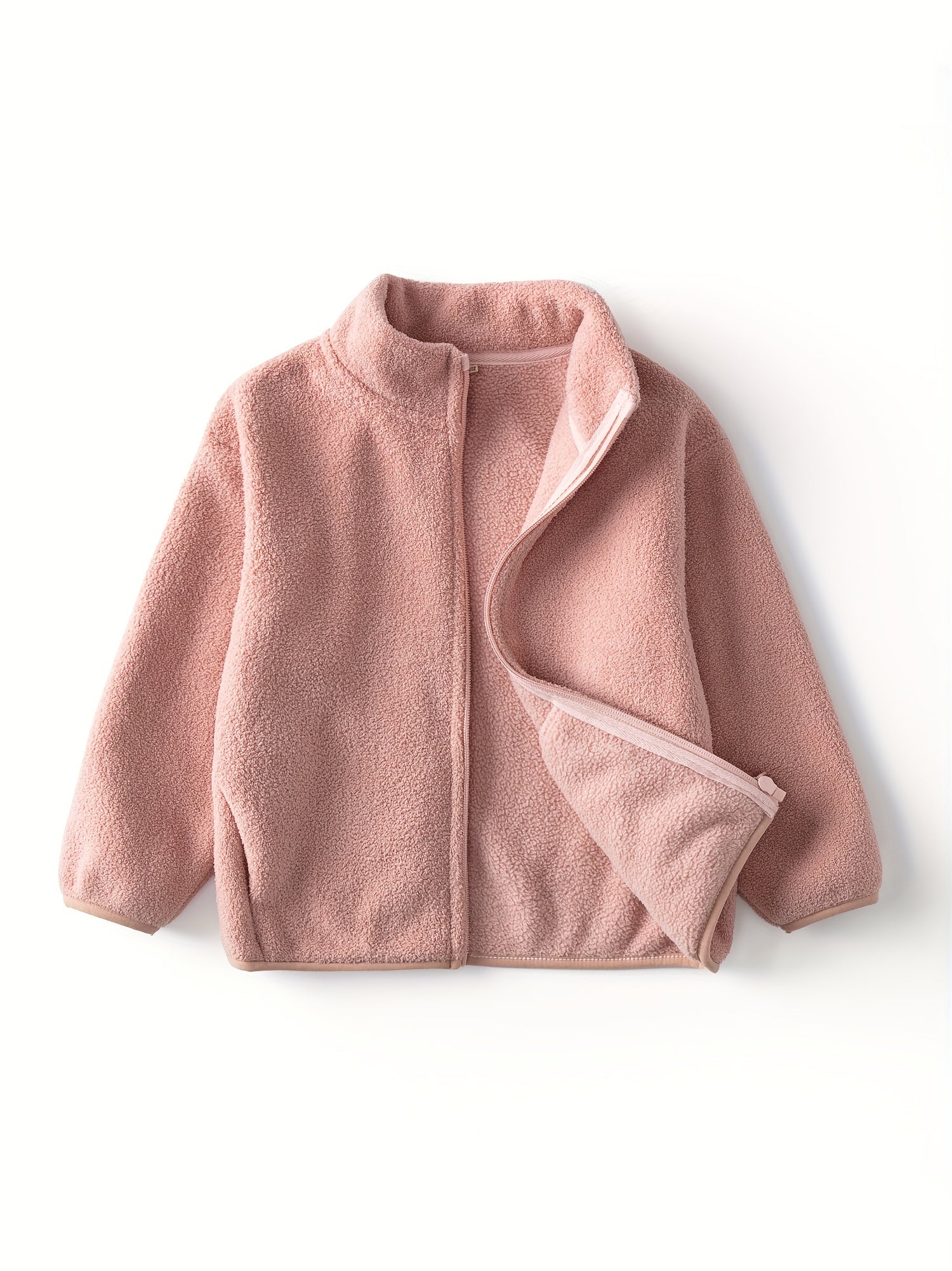 Cozy Kids' Polar Fleece Jacket - Soft, Warm, and Casual Stand Collar Design for Girls and Boys - Perfect for Fall and Winter Outdoor Play
