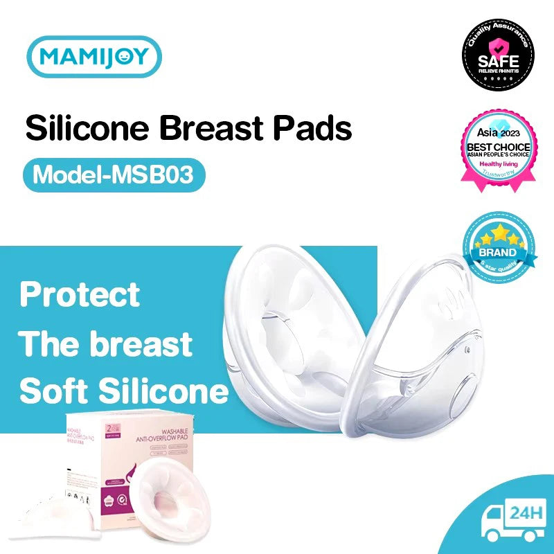 "SOIN" MAMIJOY Lot de 2 collecteurs de lait portables pour l'allaitement, en silicone, en forme de coquillage