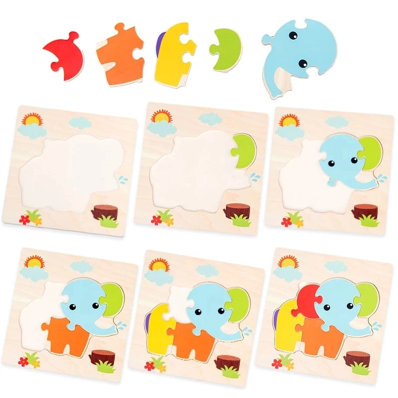 "JOUET" Jouets pour bébés : Puzzle 3D en bois, jeu éducatif pour enfants