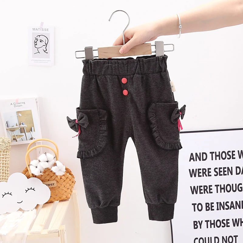 IENENS Baby Toddler Girls Full Pants Trousers Clothes Kids Children Girl Casual Clothing Spring Autumn Infant Cotton Bottoms