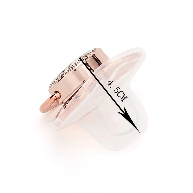 "ACCESSORY" Glittery rose gold baby pacifier, BPA-free silicone teething ring; New Baby Pacifier Rose Gold Bling Teether BPA Free Newborn Silicone Pacifier Baby Soother Nipple Dummy Baby Shower Gifts