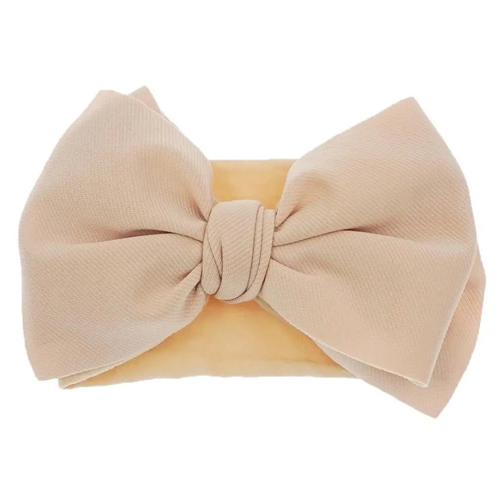 Solid Turban Nylon Headband High Elastic Bow Top Knot Headwrap For Baby Girls Toddler Hair Bands Fashion Kids Hair Accessories