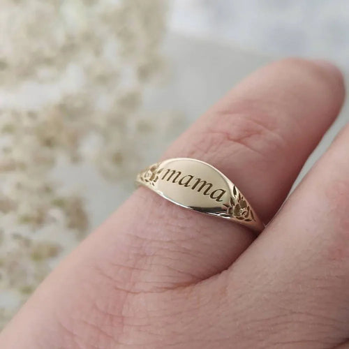 "BIJOUX" Bague « Mama » bague simple avec inscription, bijou pour femme
