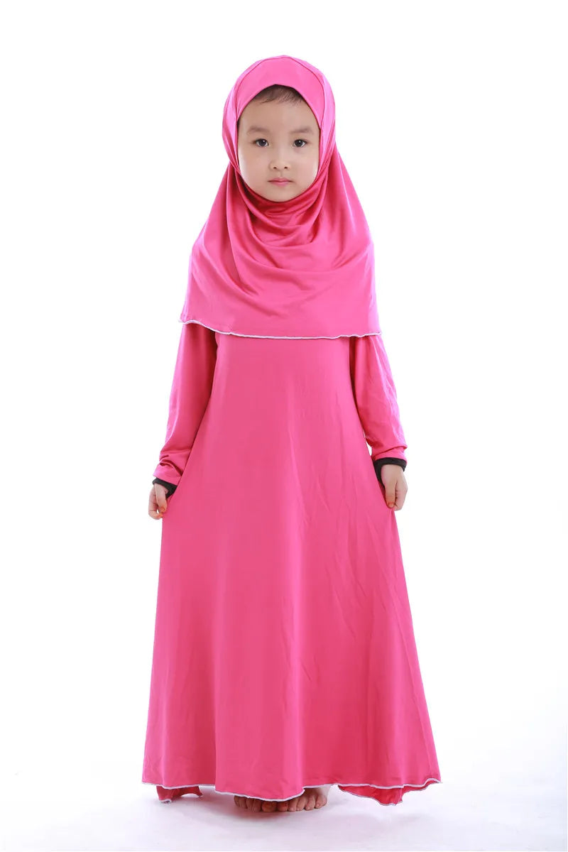 "SPECIAL RAMADAN" Ensembles musulmans pour Ramadan, Robe de prière pour enfants filles, Hijab Abaya arabe, longue Robe avec foulard, Kaftan islamique