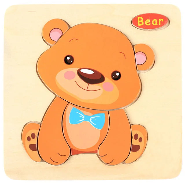 "JOUET" Jouets pour bébés : Puzzle 3D en bois, jeu éducatif pour enfants