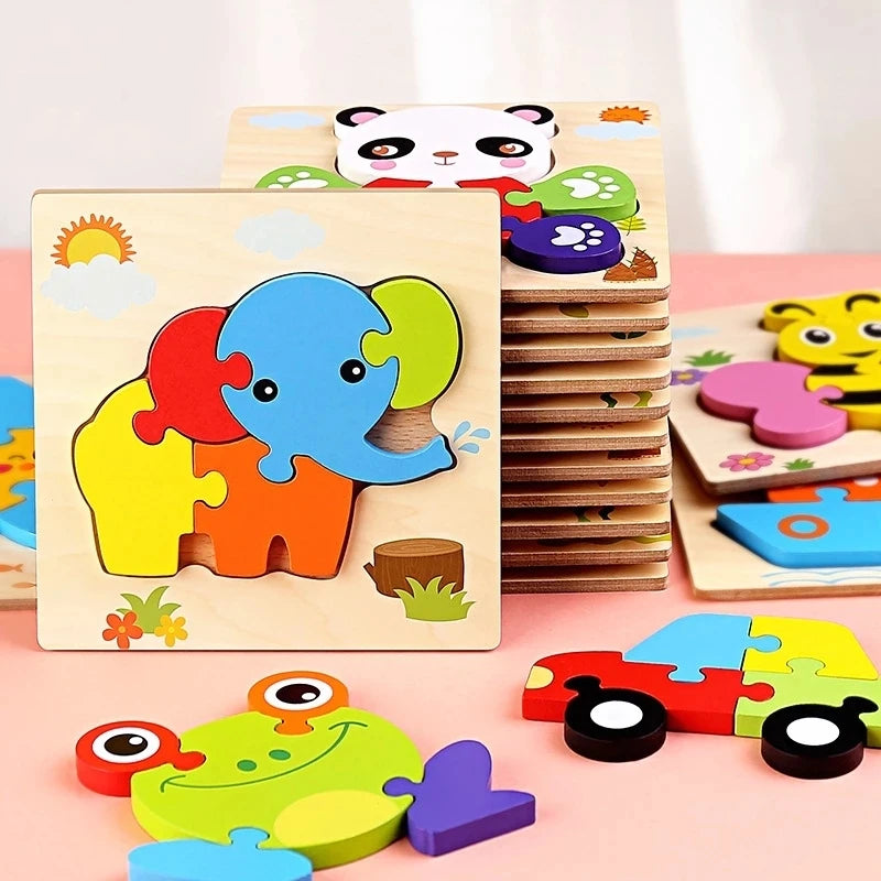 "JOUET" Jouets pour bébés : Puzzle 3D en bois, jeu éducatif pour enfants