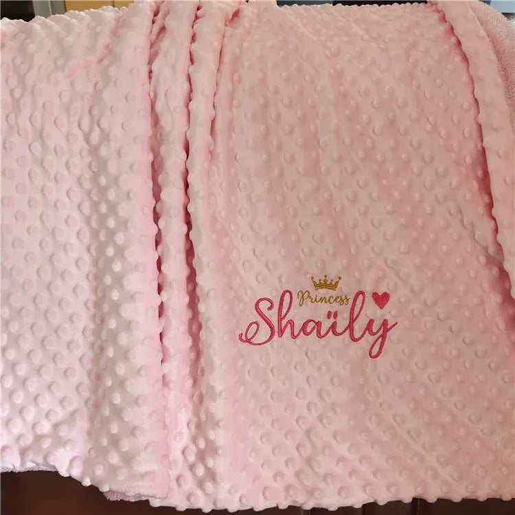 "SPECIAL RAMADAN" Couverture de bébé personnalisée avec nom pour nouveau-nés garçons et filles, couverture de poussette de berceau en polaire Minky personnalisée, cadeau