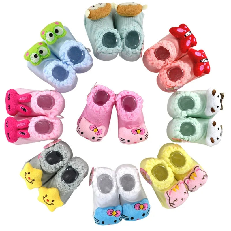 Newborn Socks 0-12month Baby Boy Sock for girls socks Infant Bebe Sock pantufa cotton anti-slip shoe