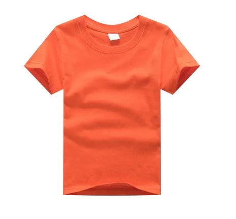 "VETEMENTS" T-shirt à Manches Courtes pour enfants, en Coton, Couleur Unie, Personnalisable avec Logo