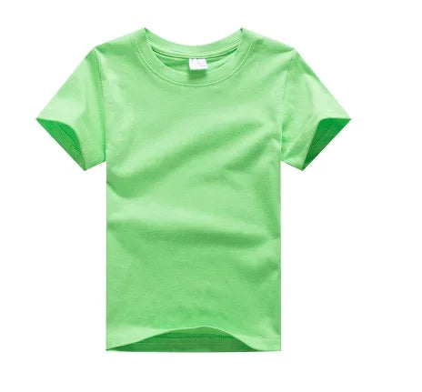 "VETEMENTS" T-shirt à Manches Courtes pour enfants, en Coton, Couleur Unie, Personnalisable avec Logo