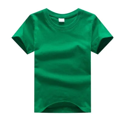 "VETEMENTS" T-shirt à Manches Courtes pour enfants, en Coton, Couleur Unie, Personnalisable avec Logo