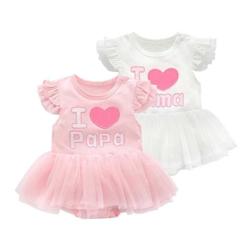 New born baby girl clothes&dresses summer pink princess little girls clothing sets for birthday party 0 3 months robe bebe fille