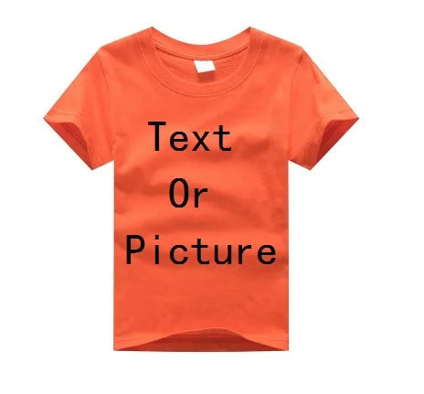 "VETEMENTS" T-shirt à Manches Courtes pour enfants, en Coton, Couleur Unie, Personnalisable avec Logo