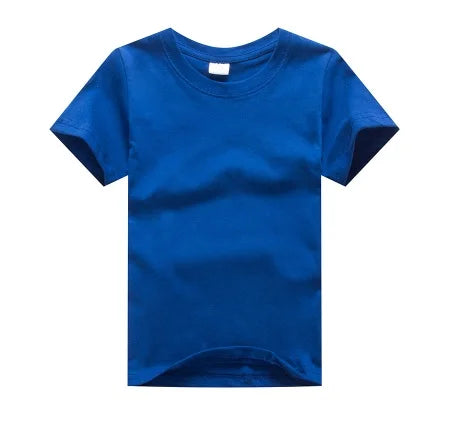 "VETEMENTS" T-shirt à Manches Courtes pour enfants, en Coton, Couleur Unie, Personnalisable avec Logo