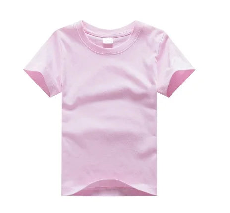 "VETEMENTS" T-shirt à Manches Courtes pour enfants, en Coton, Couleur Unie, Personnalisable avec Logo