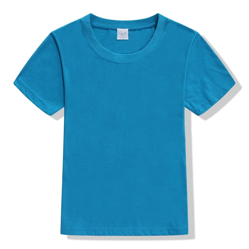 "VETEMENTS" T-shirt à Manches Courtes pour enfants, en Coton, Couleur Unie, Personnalisable avec Logo