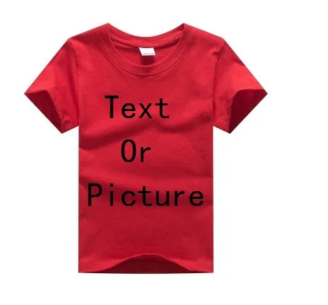 "VETEMENTS" T-shirt à Manches Courtes pour enfants, en Coton, Couleur Unie, Personnalisable avec Logo