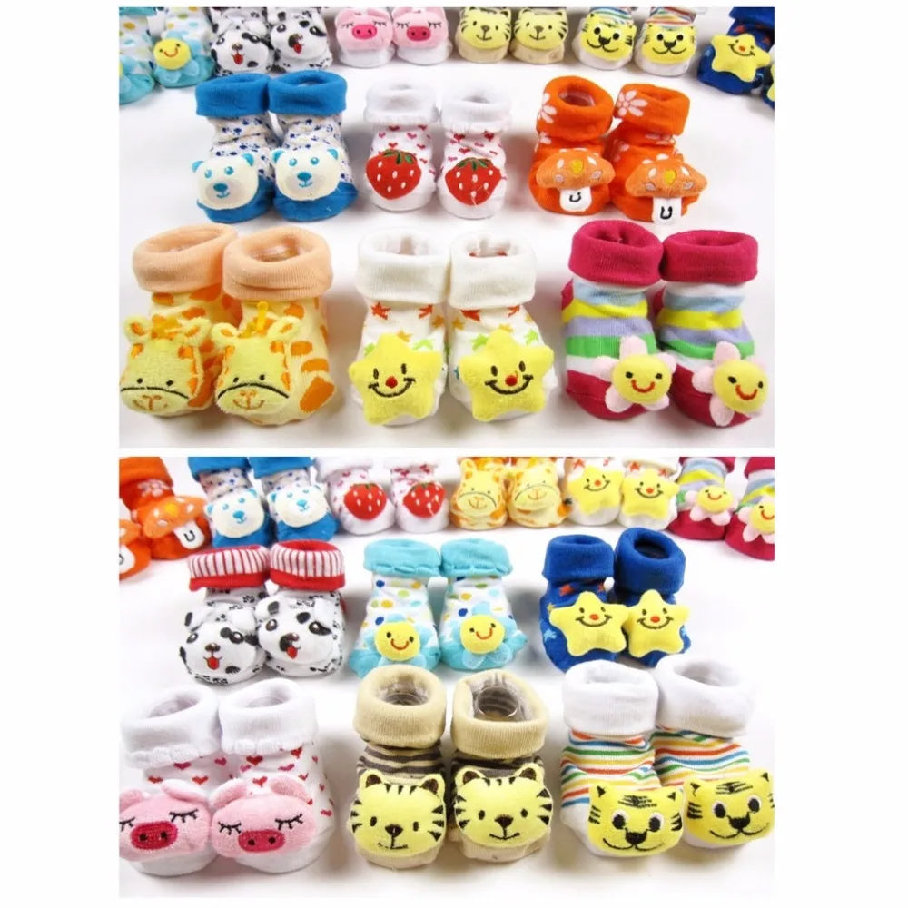 Newborn Socks 0-12month Baby Boy Sock for girls socks Infant Bebe Sock pantufa cotton anti-slip shoe