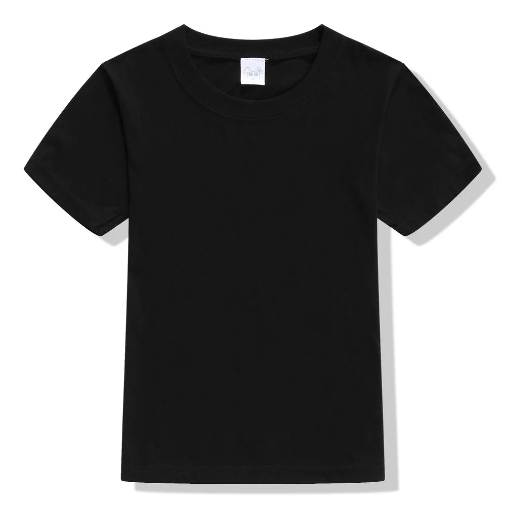 "VETEMENTS" T-shirt à Manches Courtes pour enfants, en Coton, Couleur Unie, Personnalisable avec Logo
