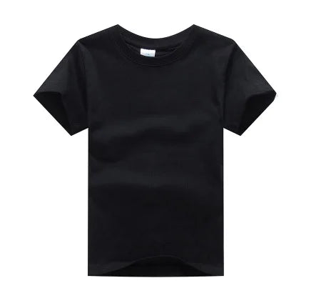 "VETEMENTS" T-shirt à Manches Courtes pour enfants, en Coton, Couleur Unie, Personnalisable avec Logo