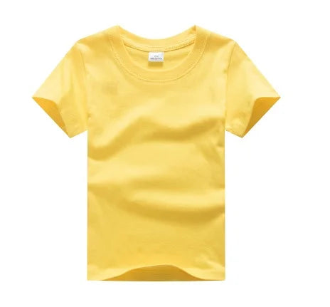 "VETEMENTS" T-shirt à Manches Courtes pour enfants, en Coton, Couleur Unie, Personnalisable avec Logo