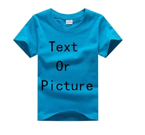 "VETEMENTS" T-shirt à Manches Courtes pour enfants, en Coton, Couleur Unie, Personnalisable avec Logo