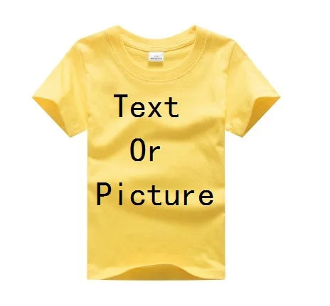 "VETEMENTS" T-shirt à Manches Courtes pour enfants, en Coton, Couleur Unie, Personnalisable avec Logo