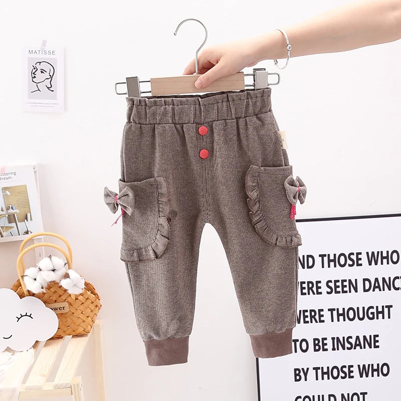 IENENS Baby Toddler Girls Full Pants Trousers Clothes Kids Children Girl Casual Clothing Spring Autumn Infant Cotton Bottoms