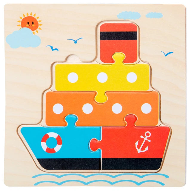 "JOUET" Jouets pour bébés : Puzzle 3D en bois, jeu éducatif pour enfants