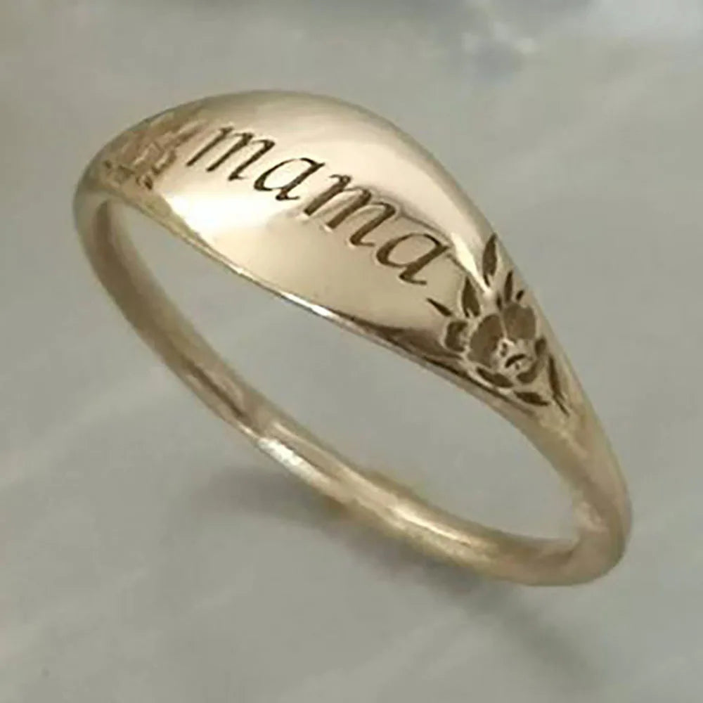 "BIJOUX" Bague « Mama » bague simple avec inscription, bijou pour femme
