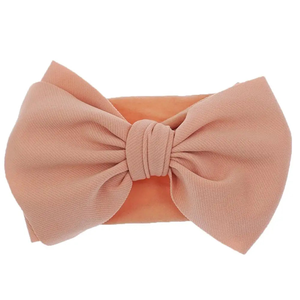 Solid Turban Nylon Headband High Elastic Bow Top Knot Headwrap For Baby Girls Toddler Hair Bands Fashion Kids Hair Accessories