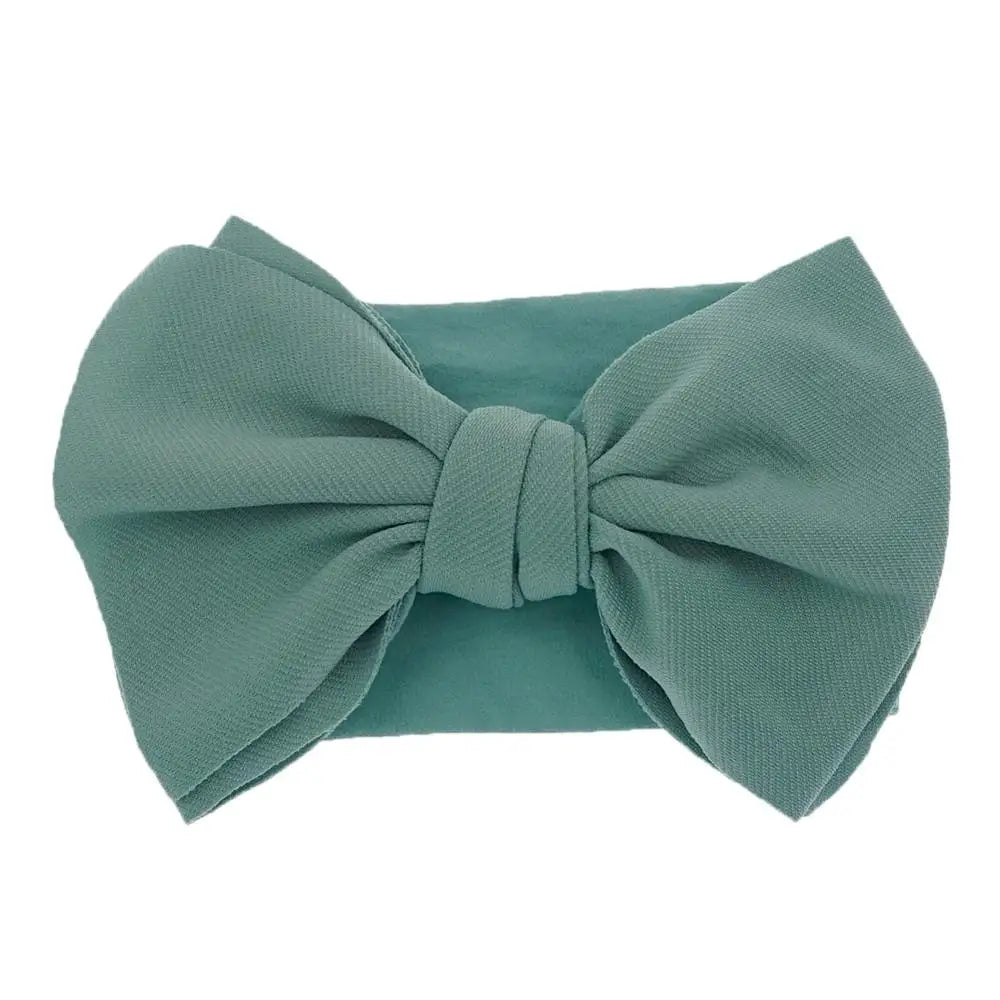 Solid Turban Nylon Headband High Elastic Bow Top Knot Headwrap For Baby Girls Toddler Hair Bands Fashion Kids Hair Accessories