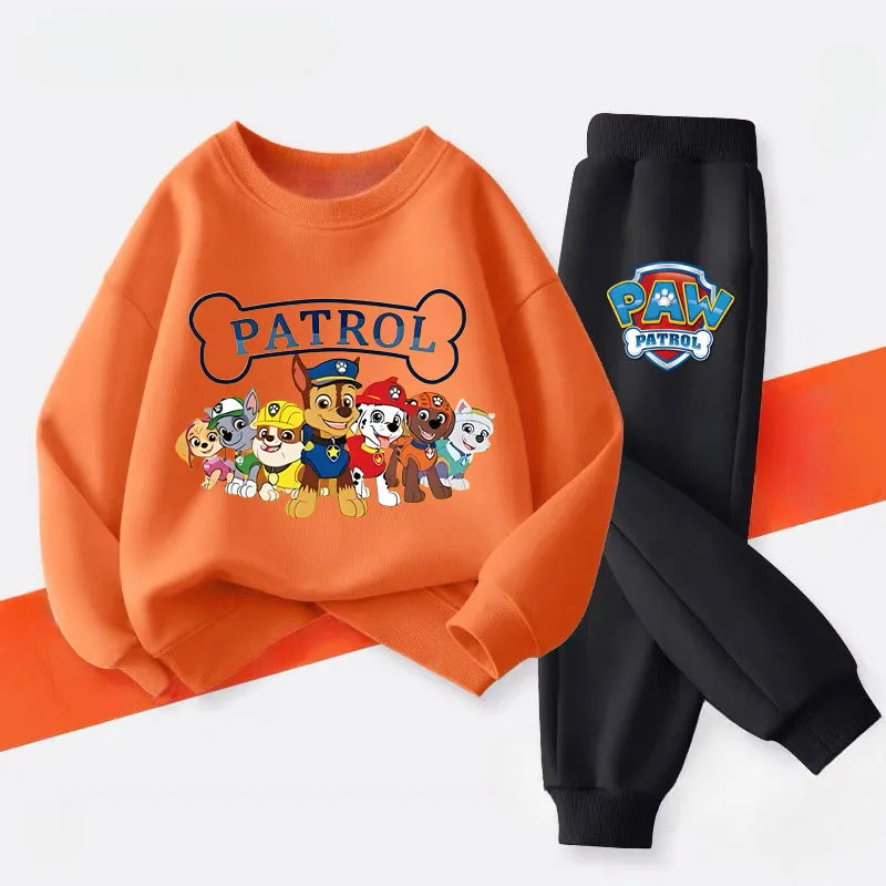 PAW Patrol Boys Long Sleeved Pullover Long Pant Two Piece Set Spring New Children's Hoodies Set Kids Casual Sweatsuit