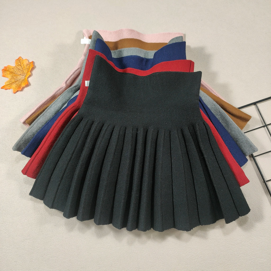 "VETEMENTS" Jupe enfant, jupe plissée fille, jupe unie, enfant de 2-12 ans