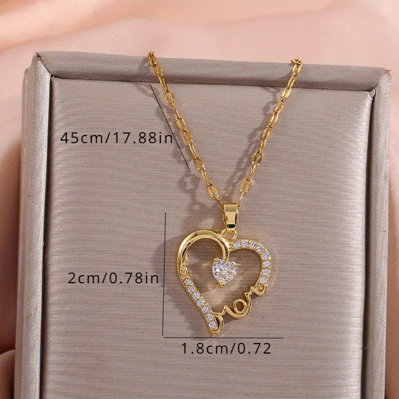 "JEWELRY" "I Love You Mom" ​​Letter Pendant Necklace - Gift for Women; Mother's Day Love Mom Letter Pendant Necklace for Women - Anniversary Gift