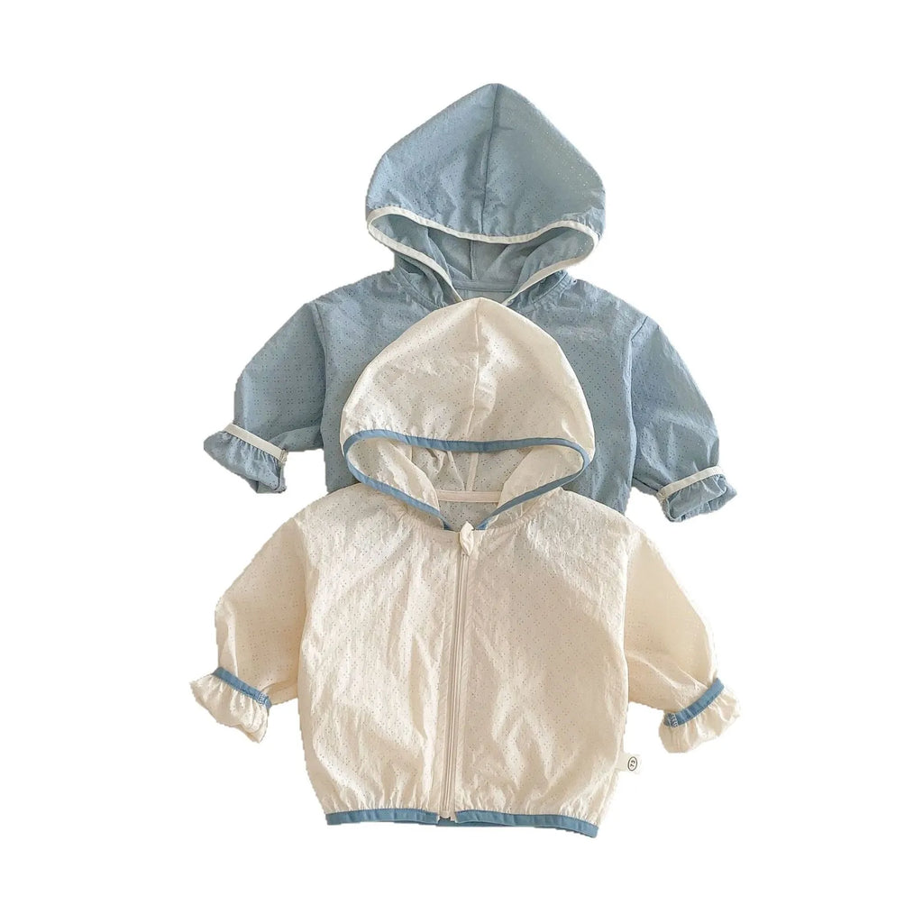 2025 Summer Kids Solid Color Cardigan 0-5 Years Boys Fashion Lightweight Korean Style Jacket Summer Outfit