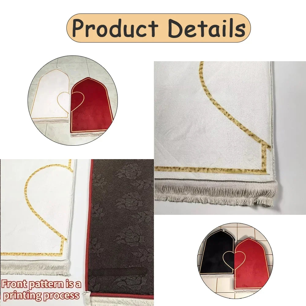 "SPECIAL RAMADAN" Couple Prayer Mat, Thick, Printed Flannel; Couple Set Prayer Mat Thick Printed Flannel Adult Worship Mats Prayer Carpets for Living Room Rugs Alfombras Para Sala