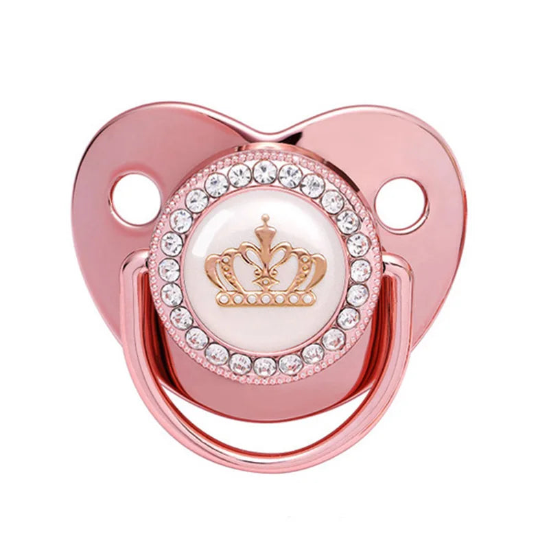 2023 New Baby Pacifier Rose Gold Bling Teether BPA Free Newborn Silicone Pacifier Baby Soother Nipple Dummy Baby Shower Gifts
